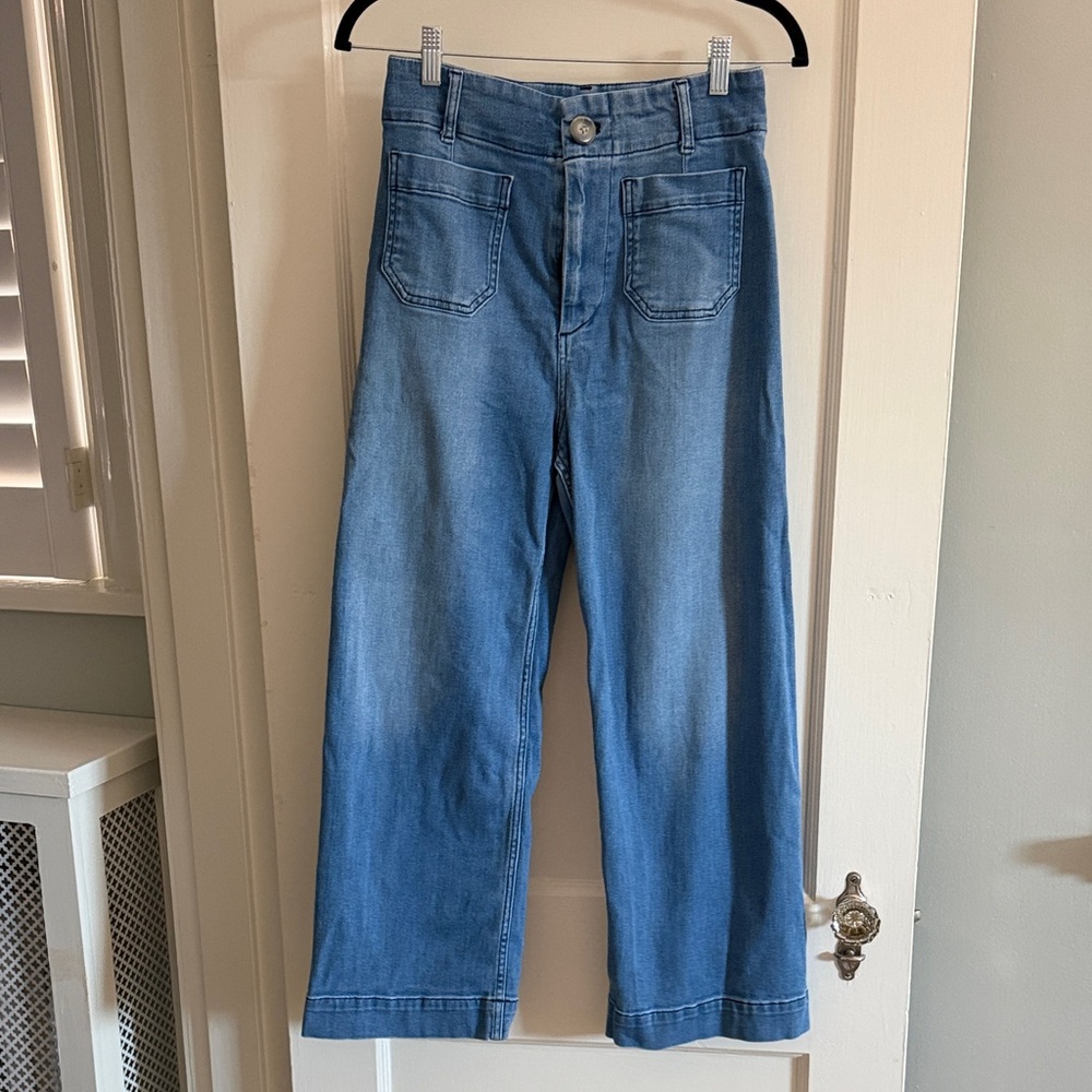 Pilcro Wide Leg Light Blue Denim Jeans